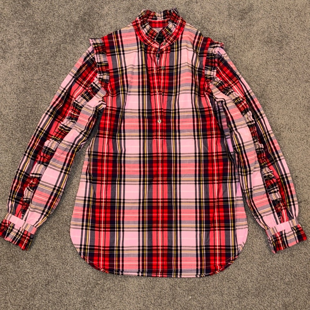NWT! Reimagined by J.Crew half button up top XXS